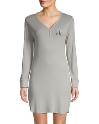 Calvin Klein Long-sleeve Sleepshirt - Red