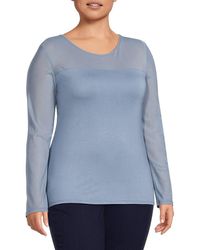 BLUEGREY - Plus Optical Illusion Mesh Top - Lyst