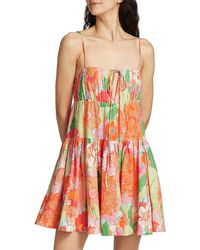 AMUR - Eriel Floral Tiered Mini Dress - Lyst