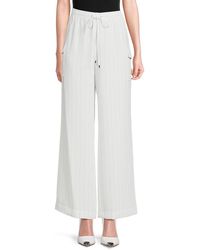 Calvin Klein - Striped Drawstring Wide Leg Pants - Lyst