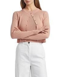 Toccin - Zoe Rib-Knit Crop Cardigan - Lyst