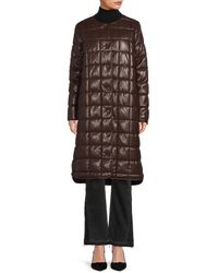 Calvin Klein - Longline Faux Leather Puffer Jacket - Lyst