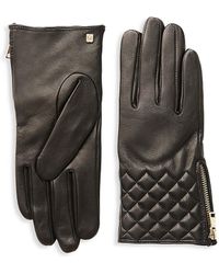 Bruno Magli Quilted Leather Gloves - Black