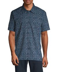 Perry Ellis Slim-fit Geometric Shirt - Blue