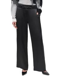 DKNY - Belted Wide Leg Pants - Lyst