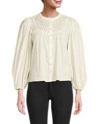 Joe's Jeans - Puff Sleeve Eyelet Top - Lyst