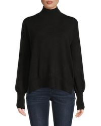 French Connection Drop Shoulder Mockneck Sweater - Black