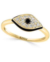 Effy - 14k Yellow Gold & 0.23 Tcw Diamond Evil Eye Ring - Lyst