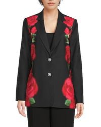 Karl Lagerfeld - Rose Print Single-Breasted Blazer - Lyst