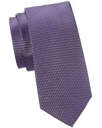 Calvin Klein Basketweave Silk Blend Tie - Purple
