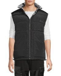 Versace Jeans Couture - Monogram Print Reversible Puffer Vest - Lyst