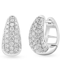 Effy - 14K & 0.94 Tcw Diamond Hoop Earrings - Lyst