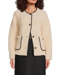 Saks Fifth Avenue - Faux-Shearling Contrast-Trim Jacket - Lyst