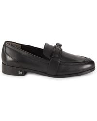 Stuart Weitzman - Emma Bow Leather Loafers - Lyst