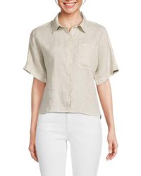 Saks Fifth Avenue - Short Sleeve 100% Linen Shirt - Lyst