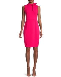 Calvin Klein Synthetic Twist Cutout Sheath Dress in Red | Lyst