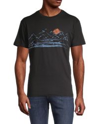 Vestige Sunset Mountain Cotton T-shirt - Black