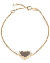 Effy - 14K, 0.09 Tcw Diamond & Heart Bracelet - Lyst