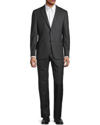 Hickey Freeman Milburn Ii Regular-fit Melange Wool Suit - Grey