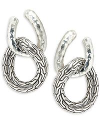 John Hardy - Classic Chain Sterling Silver Engraved Drop Earrings - Lyst