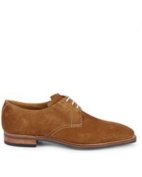 Corthay Sergio Pullman Calf Suede Piped Derby Shoes - Brown