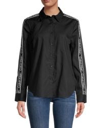 Calvin Klein Logo Button-down Shirt - Black