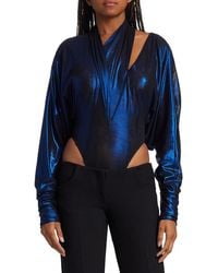 LAQUAN SMITH - Iridescent Cut Out Bodysuit - Lyst