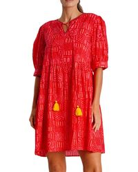 La Moda Clothing - Tiered Abstract-Print Cover-Up Minidress - Lyst