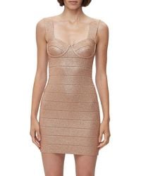 Hervé Léger - Disco Knit Bustier Bandage Minidress - Lyst