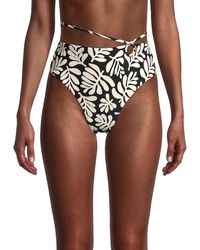 WeWoreWhat - Strappy Tie Printed Bikini Bottom - Lyst