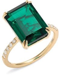 Effy - 14k Yellow Gold, Lab Grown Emerald & 0.20 Tcw Lab Grown Diamond Ring - Lyst