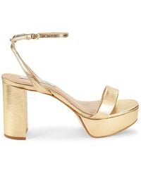 Saks Fifth Avenue - Block Heel Ankle Strap Leather Platform Sandals - Lyst