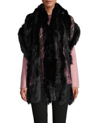 La Fiorentina Fox Fur Wrap - Black