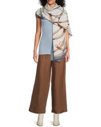 La Fiorentina - Chain Print Satin Scarf - Lyst