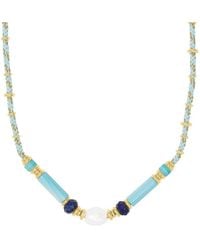 Kendra Scott Rachel 14k Yellow Goldplated, Baroque Pearl, Mother Of Pearl & Cord Choker Necklace - Blue
