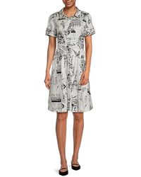 Karl Lagerfeld - Whimsical Print Belted Shirtdress - Lyst