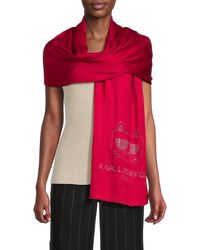 Karl Lagerfeld - Embellished Scarf - Lyst