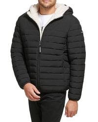 Calvin Klein - Sherpa Lined Hooded Puffer Jacket - Lyst