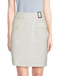Calvin Klein - Faux Wrap Mini Skirt - Lyst