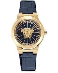 Versace - Medusa Infinite 38mm Stainless Steel & Leather Strap Watch - Lyst