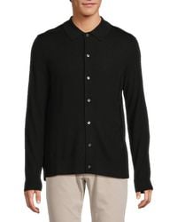 Saks Fifth Avenue - Merino Button-Front Wool-Blend Polo Sweater - Lyst