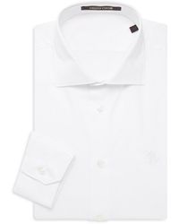 Roberto Cavalli Slim Fit Solid Dress Shirt - White