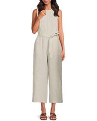 Saks Fifth Avenue - 100% Linen Cropped Jumpsuit - Lyst
