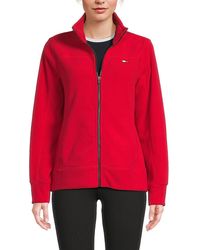 Tommy Hilfiger - Logo Zip Front Fleece Jacket - Lyst