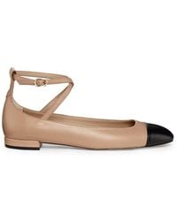 Stuart Weitzman - Eden Strap Leather Ballet Flats - Lyst