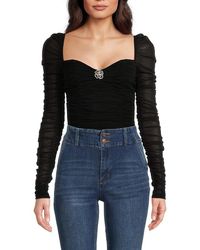 Cami NYC - Bettina Crystal Ruched Bodysuit - Lyst