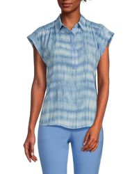 Calvin Klein - Tie Dye Cap Sleeve Top - Lyst