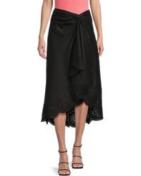 A.L.C. - A. L.C. Schiffli Linen Asymmetic Midi Skirt - Lyst