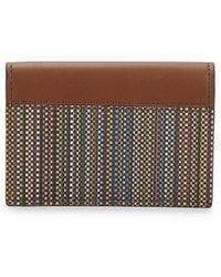 Paul Smith - Stripe-Pattern Snap Flap Leather Wallet - Lyst