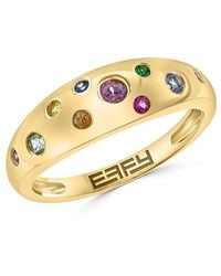 Effy - 14k Yellow Gold & Multi Stone Dome Ring - Lyst